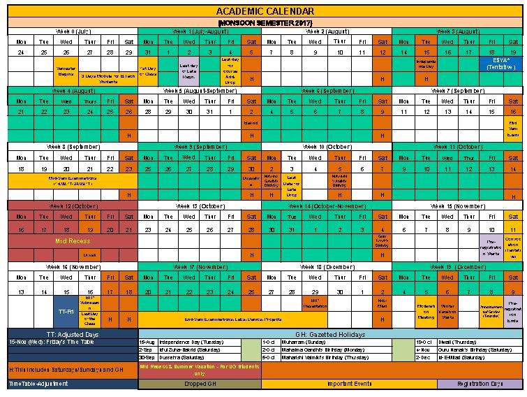 Monsoon Semester 2017 | IIIT-Delhi